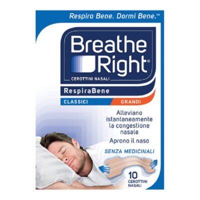 Breath Right Cerottini RespiraBene Nasali Classici Grandi – 10 Pezzi