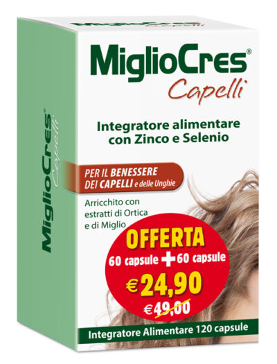 MIGLIOCRES Integratore per Capelli in Capsule Linea Classica Donna Offerta 60+60