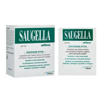 Saugella Attiva Salviettine Intime Detergenti - 10 Bustine